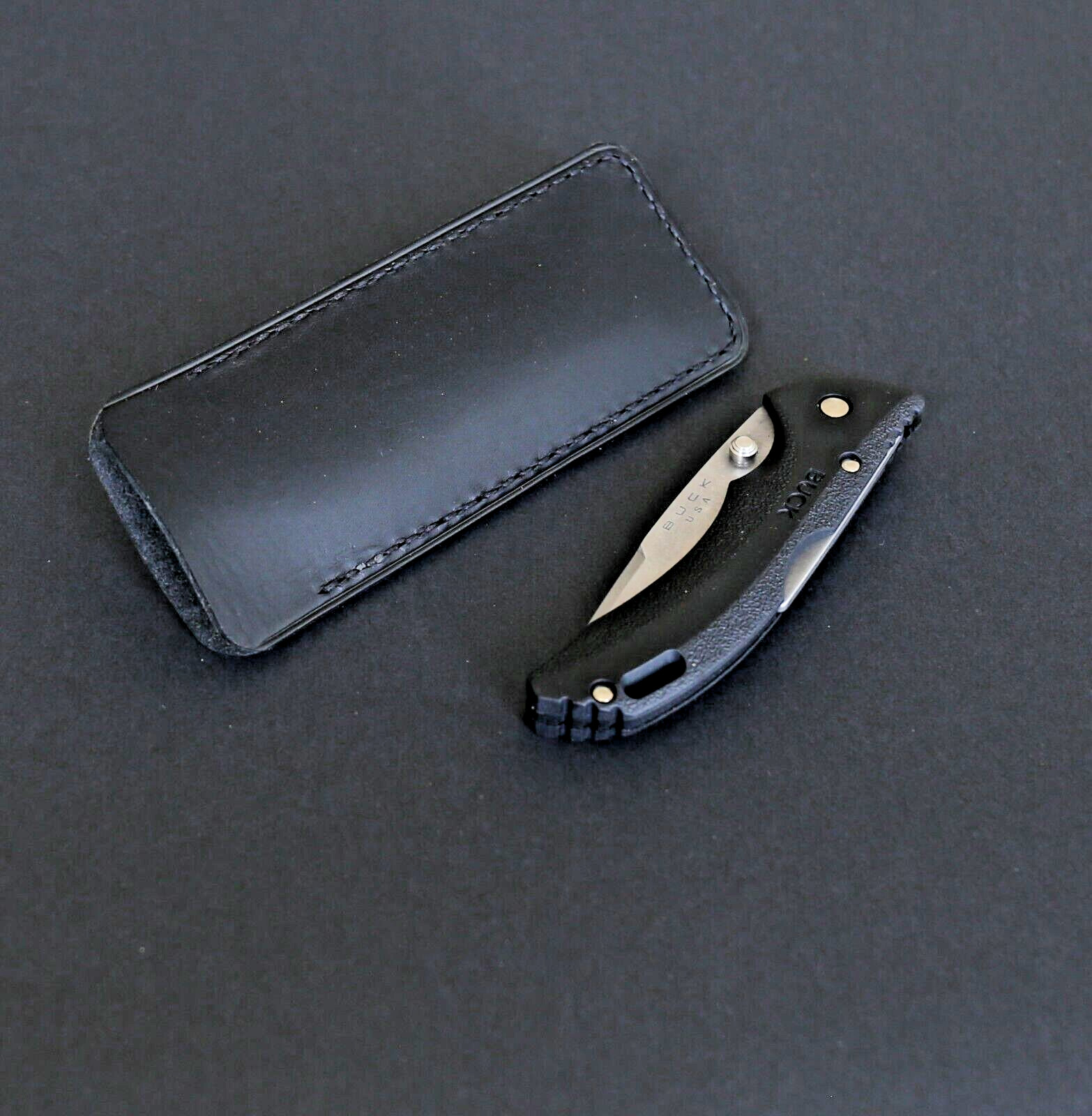 Leather Folding Blade Knife Sheath, Black Leather Knife Sheath, EDC Tools Pocket