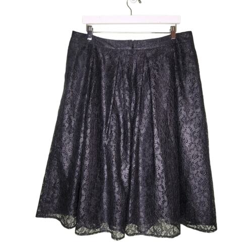 Sejour Lace Skirt 14W Black A-Line Midi Pleated Whimsigoth Fairy Pockets Party - Picture 2 of 9