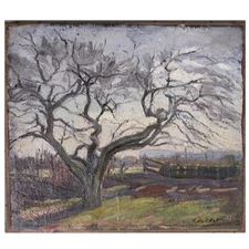 Impressionist Oil Painting of Countryside by Francois Cachoud