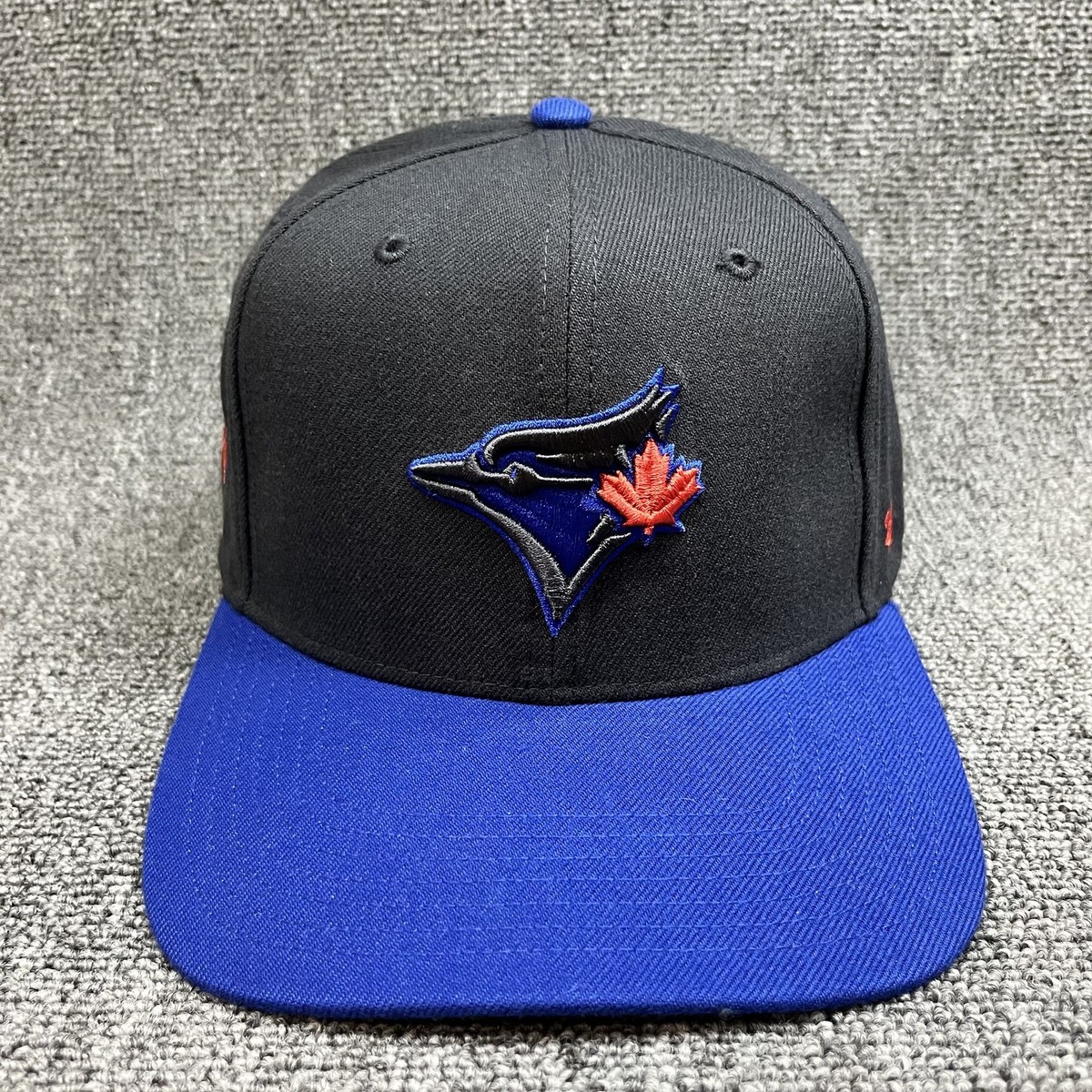 '47 Brand Toronto Blue Jays Snapback Hat Black Blue Underbrim Print Side Patch