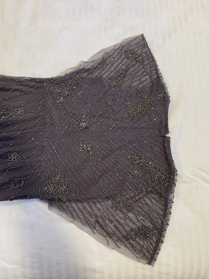 Adrianna Papell size 10 fully beaded long dress Purple - Image 3 of 4