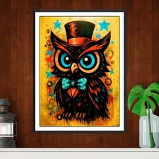 Graffiti Pop Art Owl Print, Animal Poster, Urban Decor, Stylish Nursery
