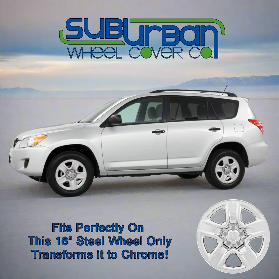 SE ADAPTA A Toyota RAV4 2006-2012 # IMP-73X 17" 5 radios cromados cubiertas de rueda juego nuevo/4 Foto 2 de 4