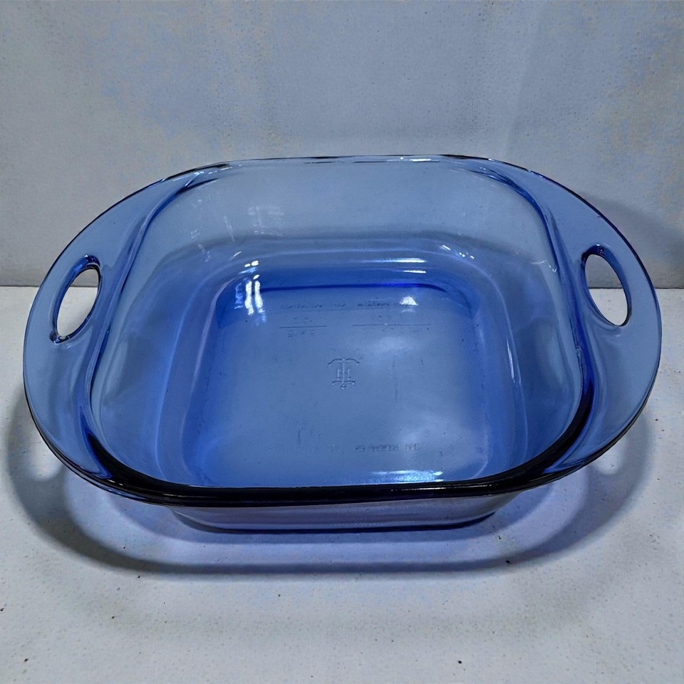 Anchor Hocking Cobalt Blue Glass Square Baking Open Dish 2 Qt 8x8 w ...