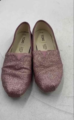 Toms Womens Pink Glitter Round Toe Low Top Slip-On Shoes Size 5.5