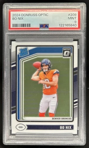 2024 Panini Donruss Optic Bo Nix Rated Rookie #209 Broncos PSA 9
