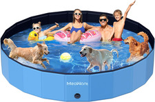 Extra Large Foldable 107'' Hard Plastic Swimming Pool, Collapsible Dog Bath Pool