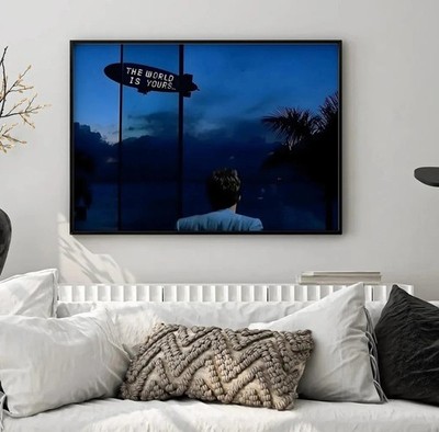 Scarface 1983 The World Is Yours Blimp Scene Crime Movie Poster