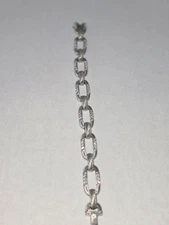 Judith Ripka Diamonique and sterling silver chain bracelet - 7.5 inch long