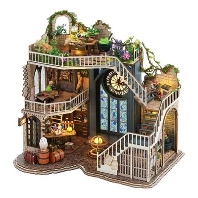 CUTEBEE DIY Dollhouse Miniature Kit, DIY Wooden Dollhouse Kit Miniature House...