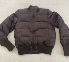 Old Navy Frost Free Jacket Boys Small Brown Puffer Zip Up Fleece Lined Coat