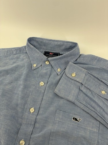 Vineyard Vines Shirt Mens XL Slim Fit Tucker Blue Check Button Down Long Sleeve