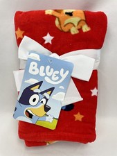 Bluey Friends Bingo Red Bath Hand Towels 2pc Set 16x28"