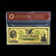 1861 US $10 Demand Note with bag and certificate