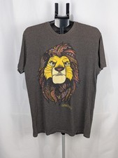 Disney Lion King Simba Face Grey Brown Cotton Blend T-shirt Size L Vintage