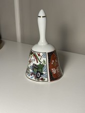 Imari Porcelain Bell Japan Decorative, Hand painted with gold trim. 5 1/2" H