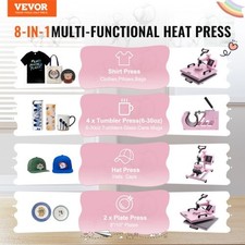 VEVOR Heat Press Machine, 15 x 15 inch, 5 in 1 Heat Transfer Machine with 30 o
