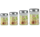 Square Plastic Jars Storage Containers Canisters SUNPET Screw Top PET Food