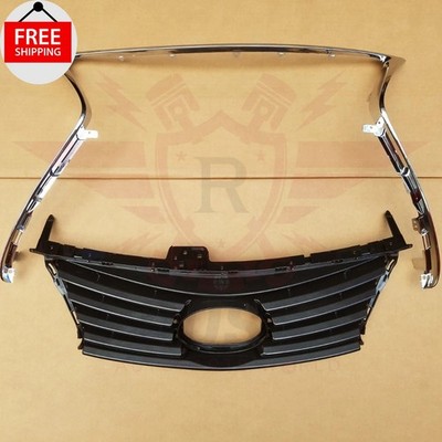 New Front Upper Black Grille Chrome Molding Trim Fits 2014 2015 2016 LEXUS IS250
