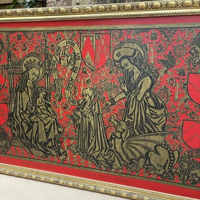 RARE Vintage Marguerite De Scorney Nivelles Abbey Brass Rubbing