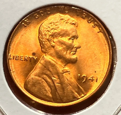 1941-P Lincoln Wheat Cent Penny GEM RED BU From an Original Bank Roll
