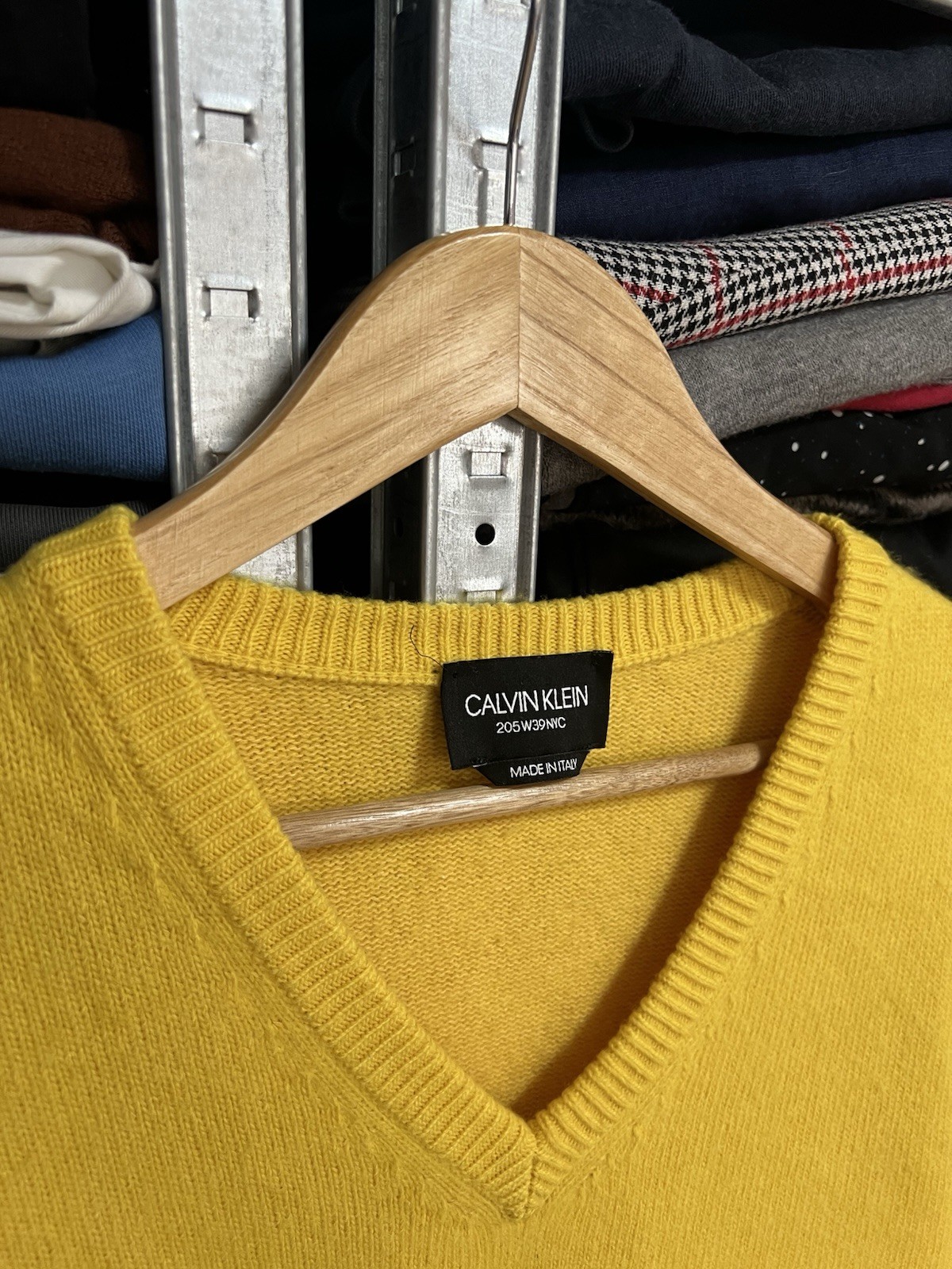 Mens Raf Simons x Calvin Klein 205W39NYC V-Neck Wool Sweater Pullover Size M image 3