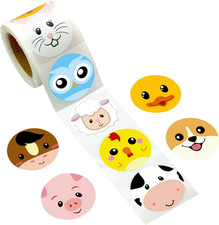 Farm Animal Stickers for Kids Cute Animal Face Sticker Barnyard Farm Party Decor