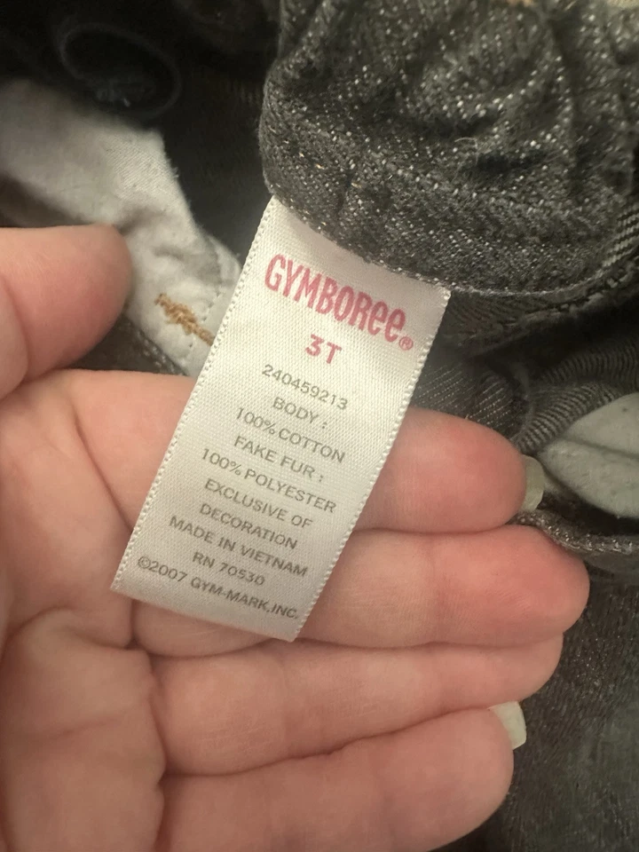 Vintage 2007 Gymboree Black Jeans With Fur Cuffs 3T - Image 2 of 3