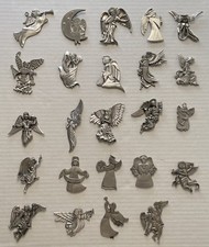 Lot of 24 VINTAGE Angels Pewter Christmas Ornaments Collection MCS NC