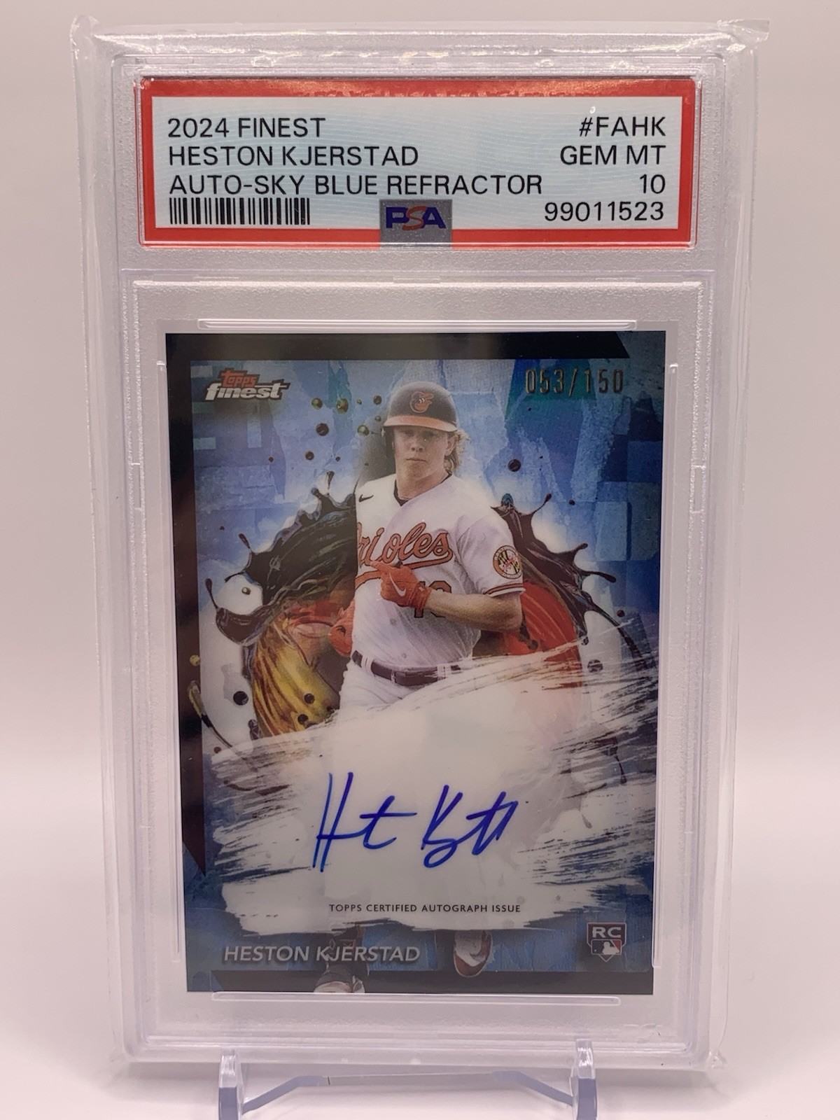 Heston Kjerstad 2024 Topps Finest - AUTO #FA-HK Sky Blue Refractor /150 (AU, RC)