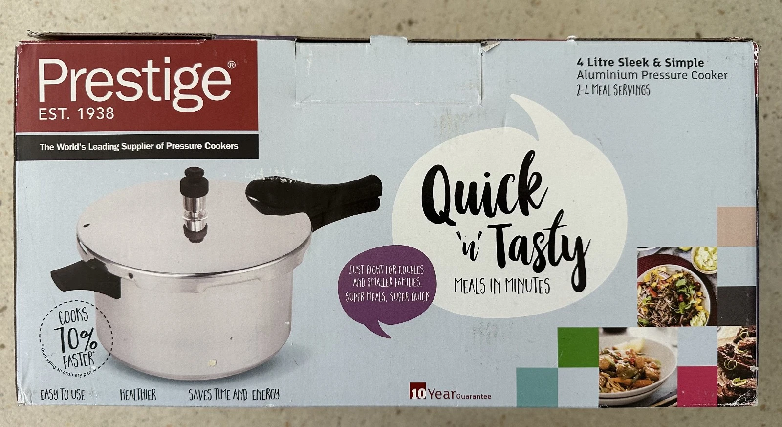 Prestige Pressure cooker 4L : aluminium : Sleek & Simple : BNIB