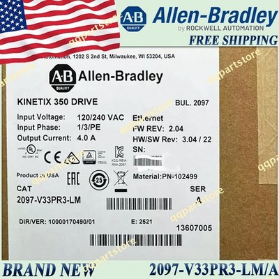 Factory Sealed AB 2097-V33PR3-LM/A Kinetix Servo Drive 2097-V33PR3-LM serA 1PC