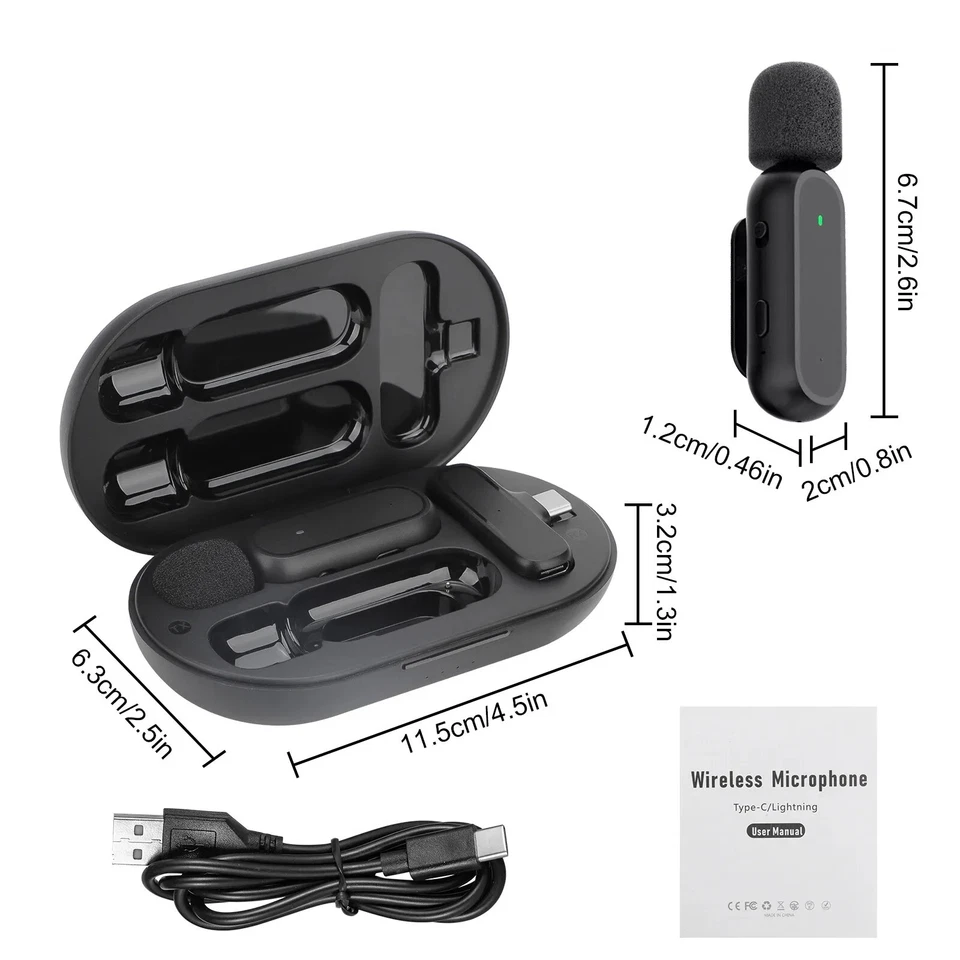 Wireless Microphone Audio Video Recording Type-C For iPhone 15 For Android Phone - Image 2 of 4