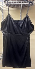 Nastygal Black Lace Trim Wrap Cami Mini Dress Womens US Plus Size 16 New