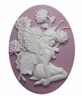 40x30mm Lilac and White Fairy Resin Cameo Cabochon 265x