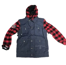 Technine Heritage Jacket Indigo Raw Denim Flannel Size L Mens