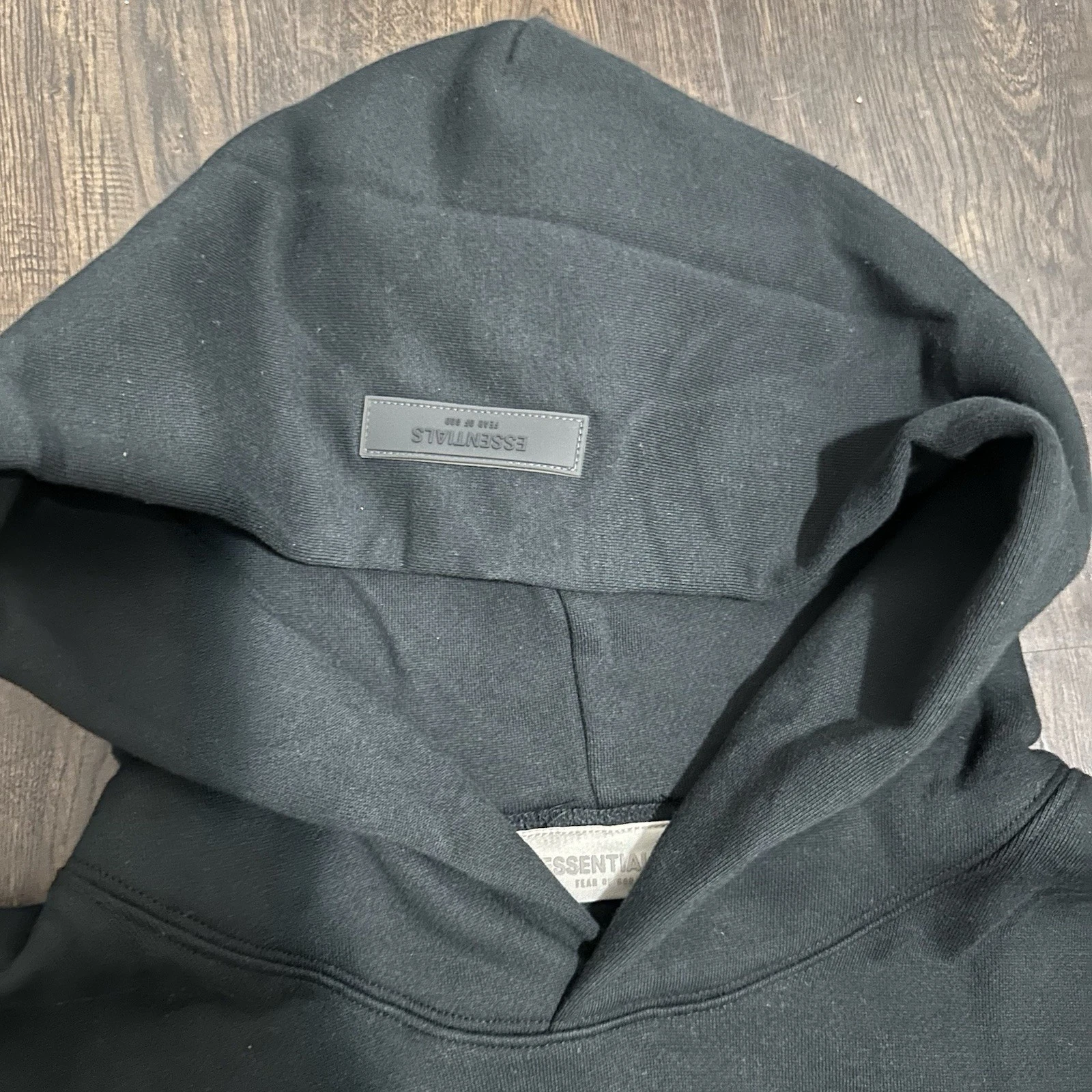 Felpa con cappuccio Fear of God Essentials nera elasticizzata berlina NUOVA FW22 100% AUTENTICA taglia XL