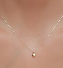 Dainty Heart Pendant Women's Chain Necklace In Solid 14K Yellow Gold