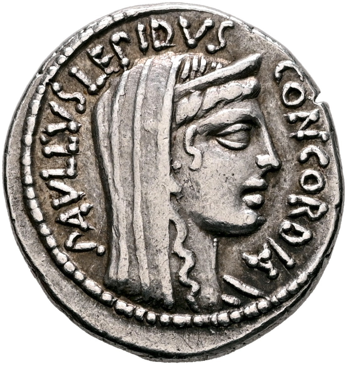 TKC009 アエミリウス・パウルス顕彰デナリウス L. Aemilius Lepidus Paullus (62 BC) Roman AR silver denarius