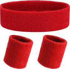 3Pieces Sweatband Set, Sports Headband and Wristbands, Set of 1 Headband and 2 W