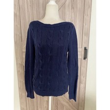 Lauren Ralph Lauren, navy medium cableknit sweater