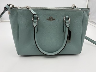 Authentic Coach Mini Surrey Sky Blue Carryall F44962 Bag Purse Crossbody Strap
