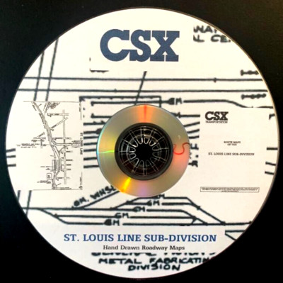 CSX 1996 St Louis Sub-Division Hand Drawn Roadway Maps PDF Pages on DVD