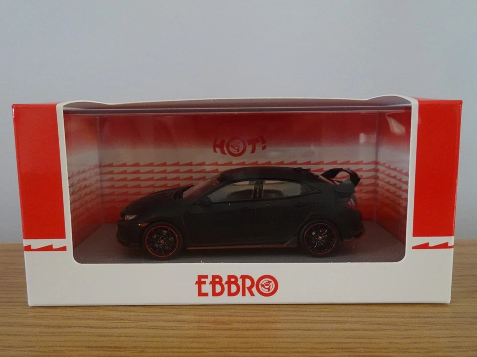 EBBRO HONDA CIVIC TYPE R PROTOTYPE 2017 FK8 MATT BLACK CAR MODEL 45571 1:43 - image 2 of 3