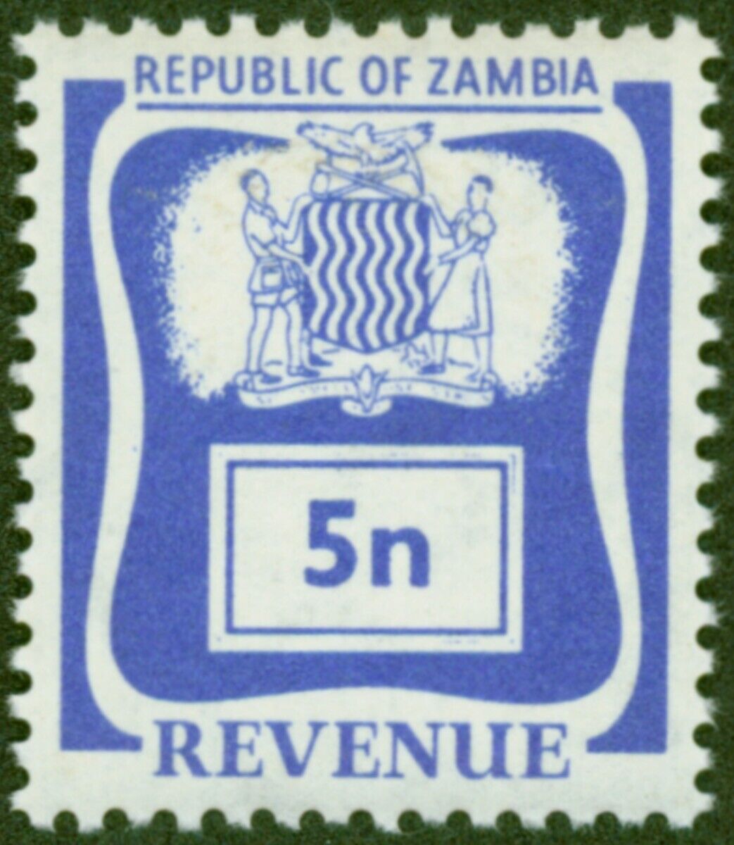 Zambia 1968 5n Niebieski znaczek obrotowy V.F MNH