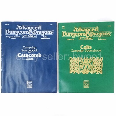 TSR DnD D&D 2nd Ed. Campaign Sourcebooks Lot: Catacomb Guide | Celts w/ Map