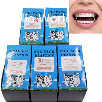 Bagged/Boxed Dental Orthodontic Rubber Bands Elastics Braces 3.5/4.5/5.0/6.5 OZ