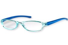 Lesebrille hellblau dunkelblau transparent oval leicht für Damen Modell 13-416