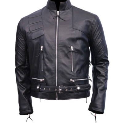 Terminator 3 Rise of the Machines Motorcycle Cafe Racer Genuine Leather Jacket