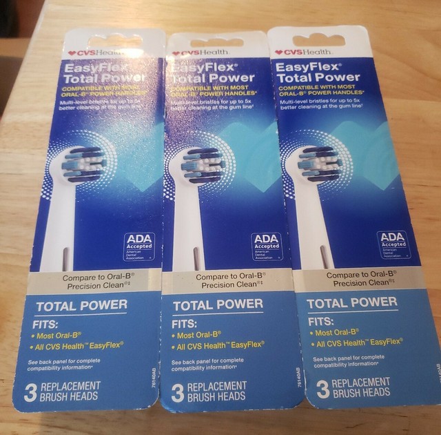 CVS Easy Flex Total Power Replacement Brush Heads 3 each LOT OF 3 eBay